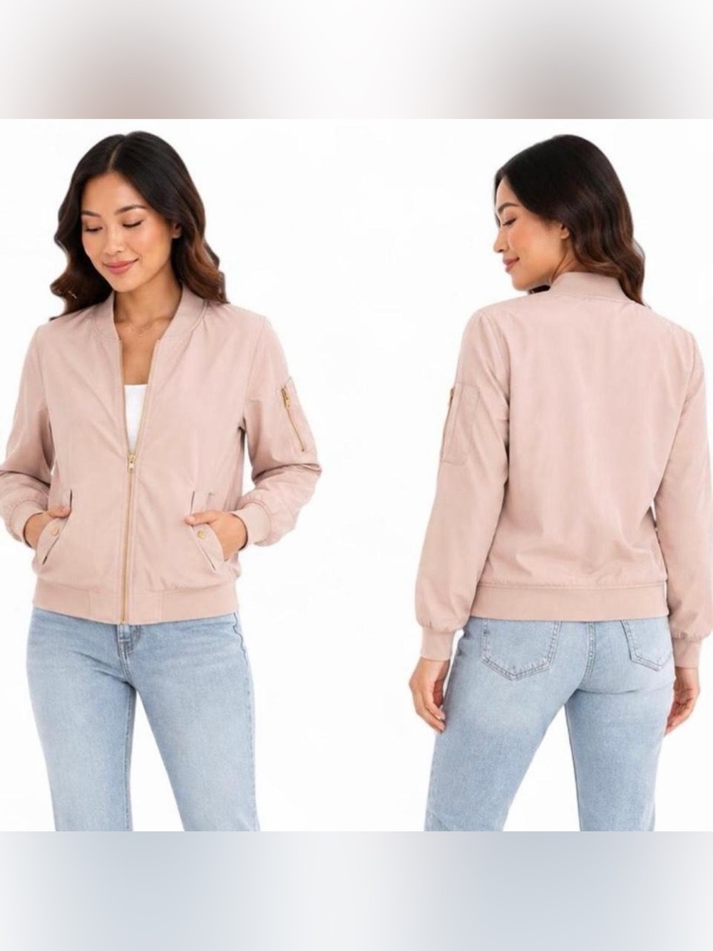 Charlotte Russe Dusty Blush Bomber Jacket